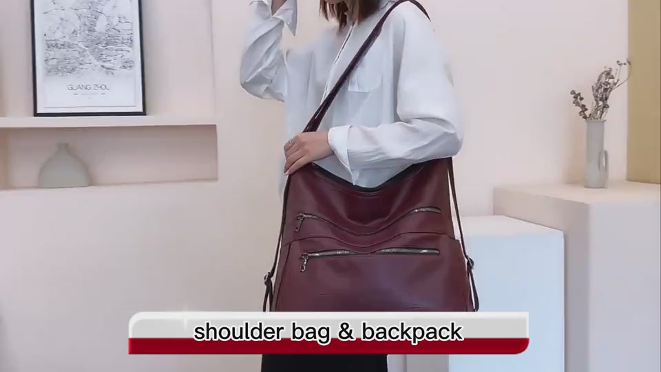 Women's multi-pocket backpack purse