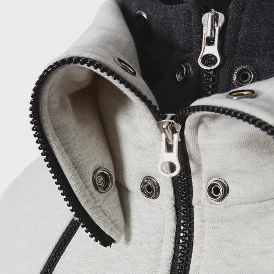Men's hooded layered-look jacket