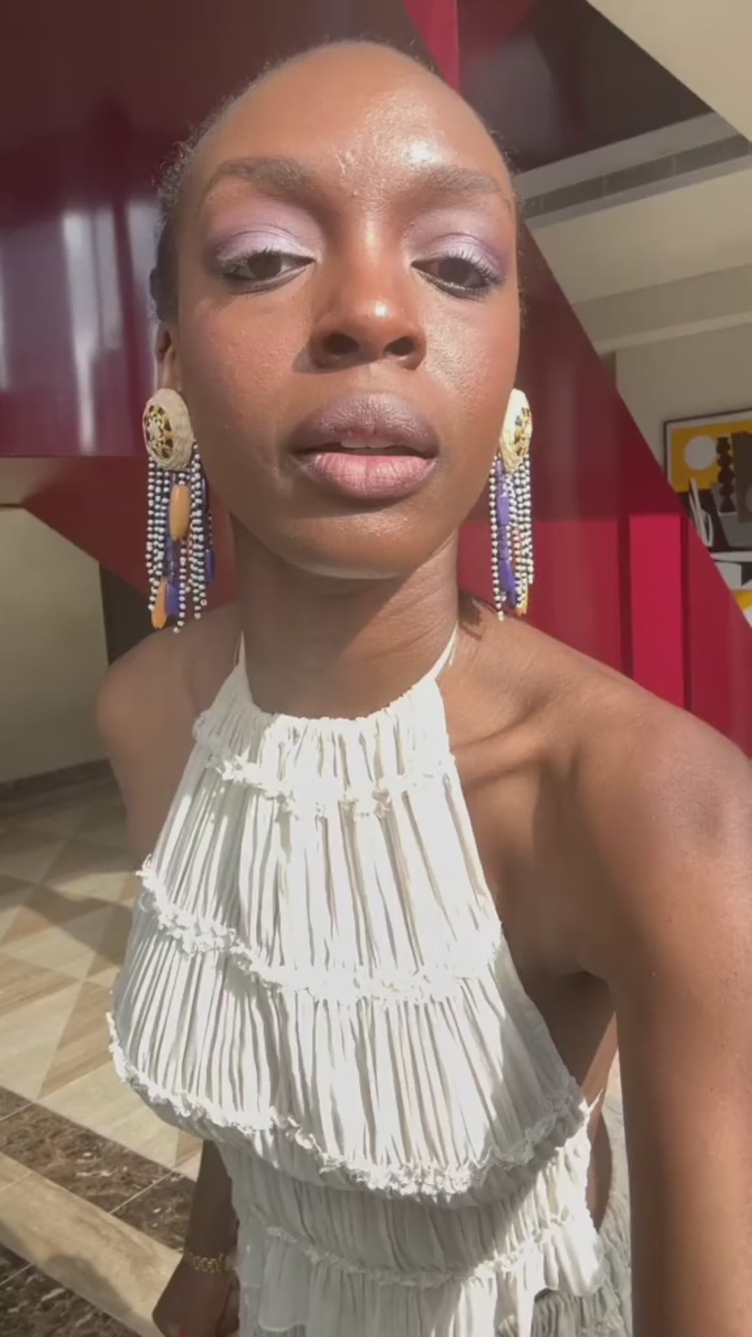 2pcs Women Sleeveless Backless Halter Top And Pleated Long Skirt Beach Outfit from Glooosy Store