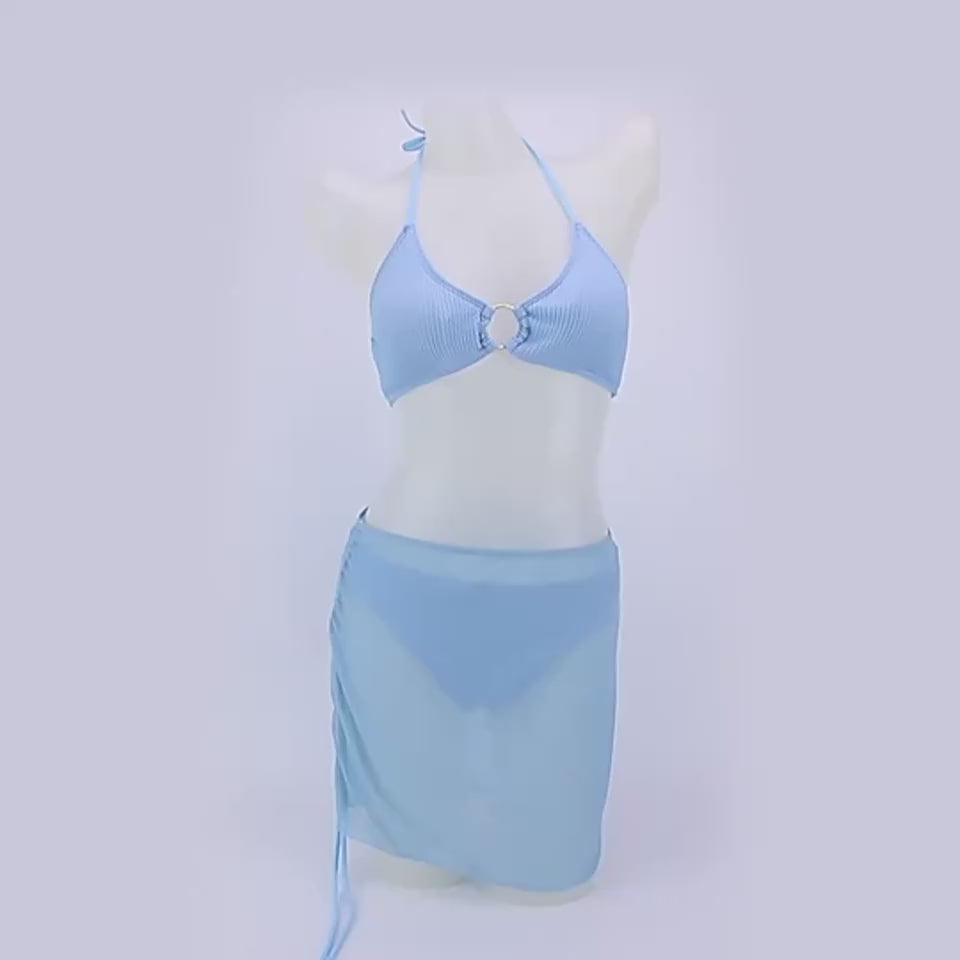 3pcs Halter Bikini Summer Fashion Beach Swimsuit For Women - Glooosy Store