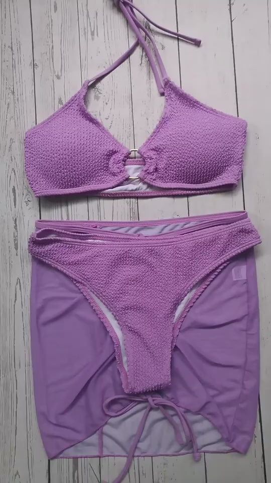 3pcs Halter Bikini Summer Fashion Beach Swimsuit For Women - Glooosy Store