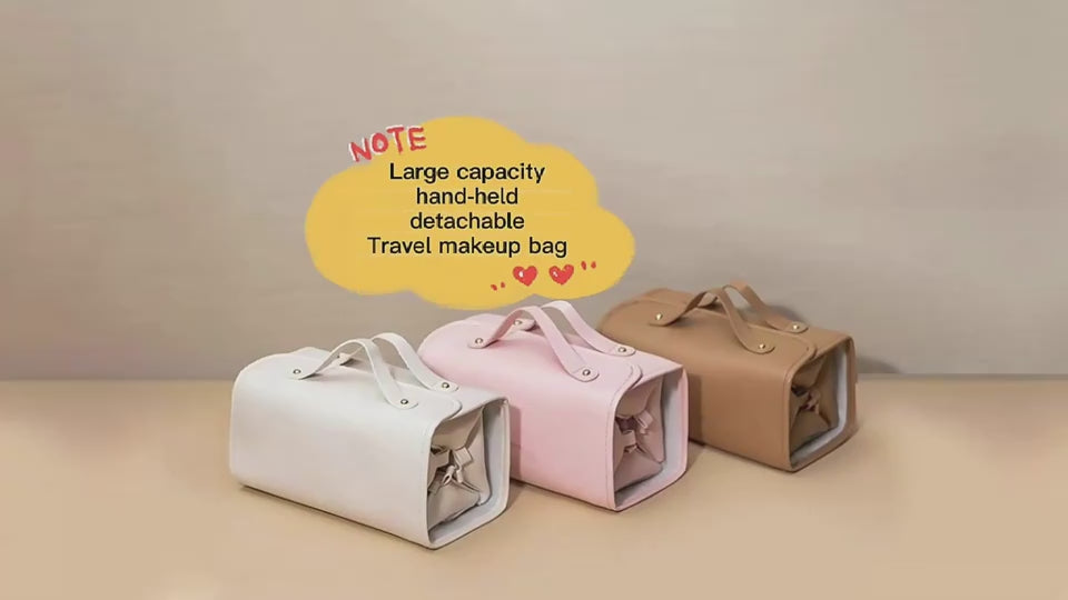 Folding Cosmetic Bag Large Capacity Travel Storage For Women