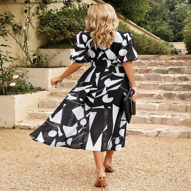 Women's short sleeve summer beach dress