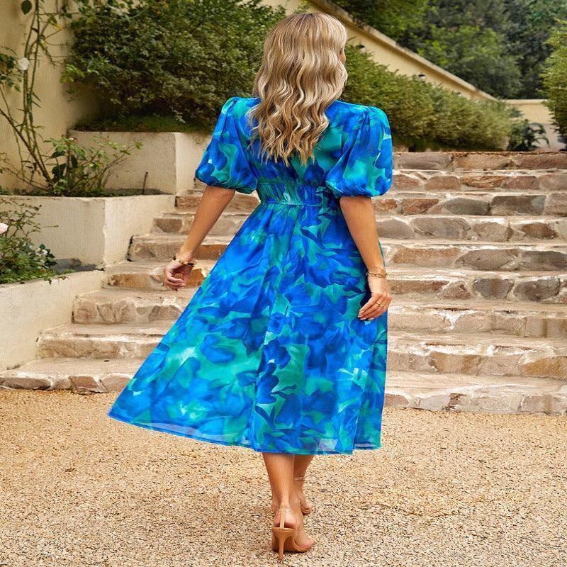 Women's short sleeve summer beach dress