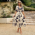 Women's short sleeve summer beach dress