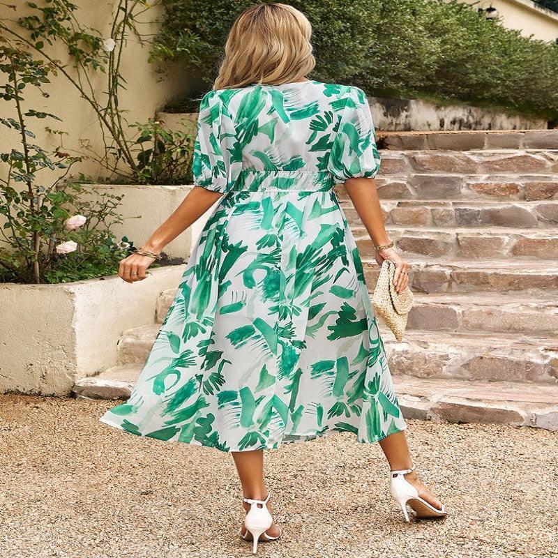 Women's short sleeve summer beach dress