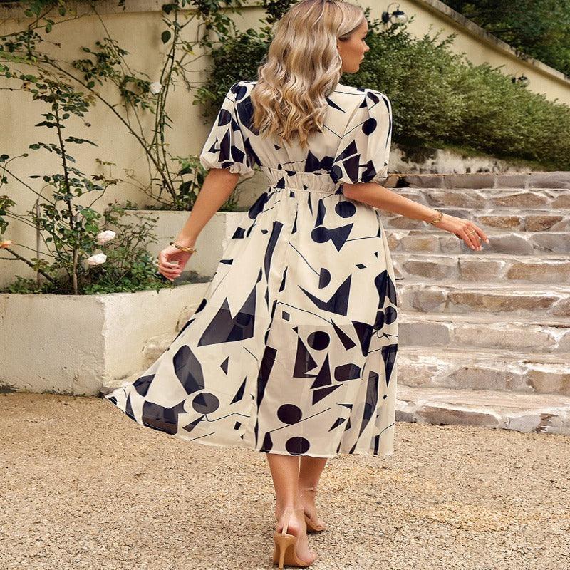 Women's short sleeve summer beach dress