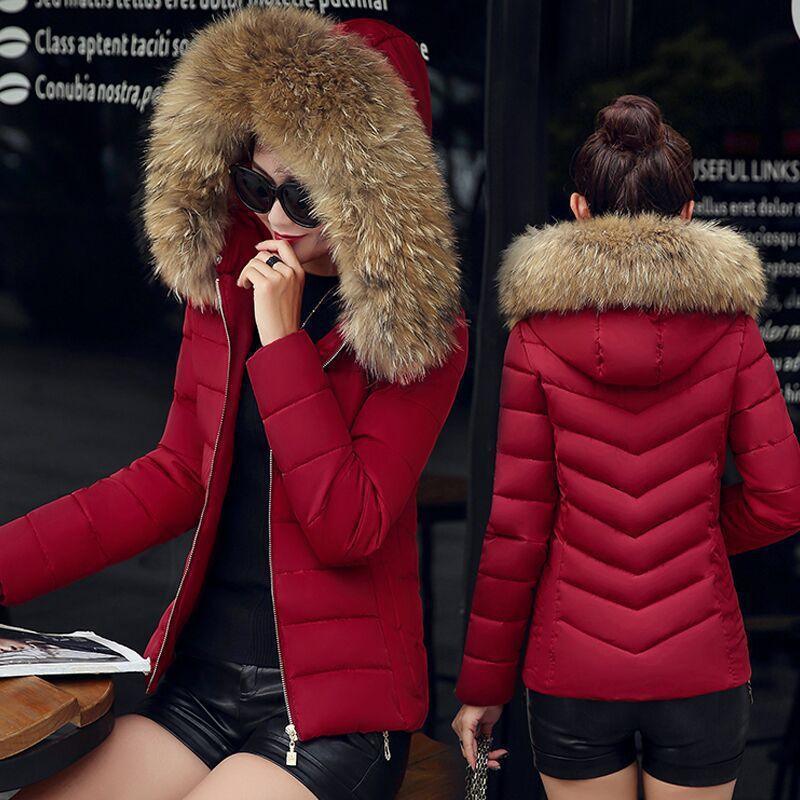 Women's winter padded faux fur trim jacket