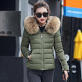 Women's winter padded faux fur trim jacket