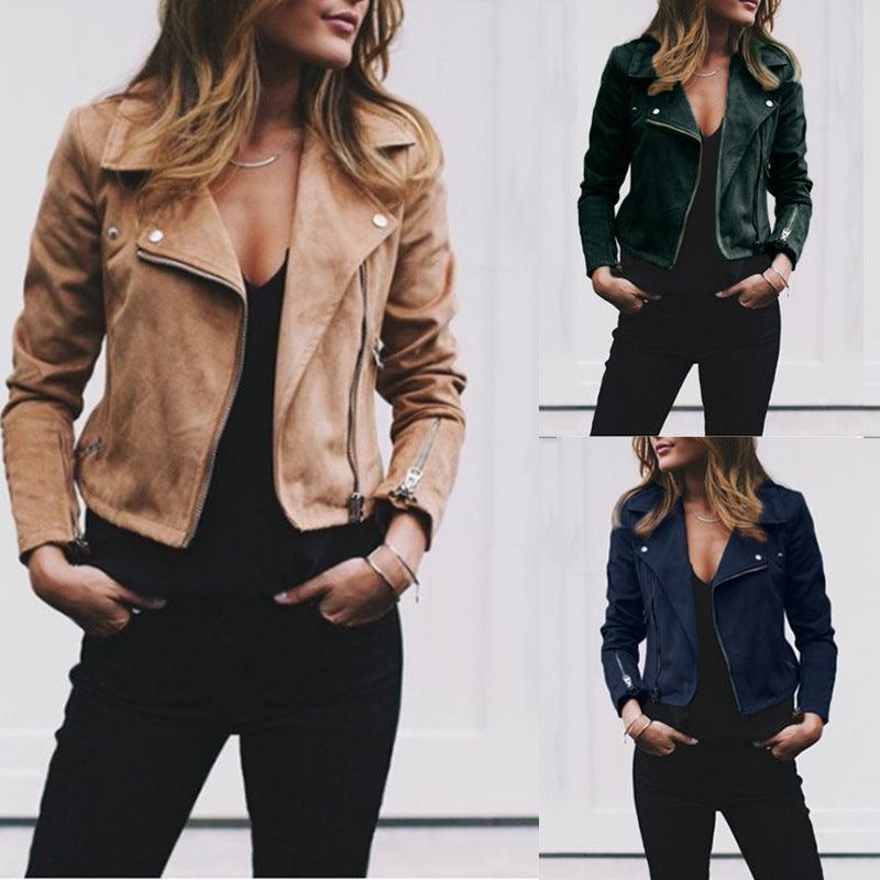Women's asymmetrical zip moto jacket