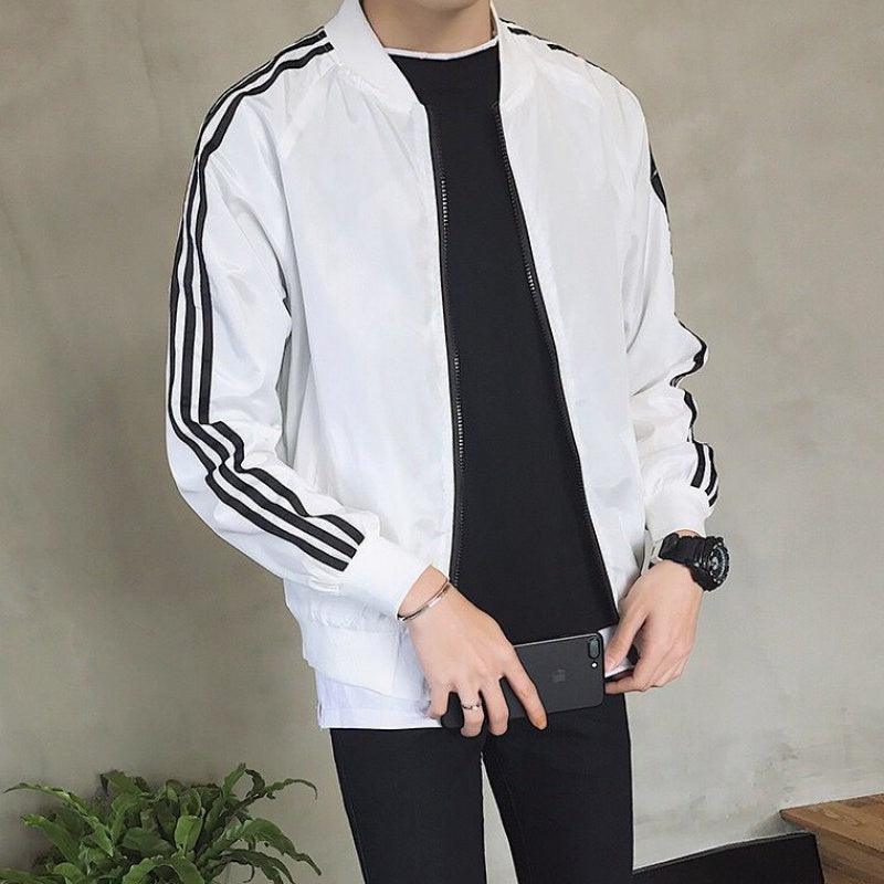 Summer Thin Slim Stripes Sport Jacket - Glooosy Store
