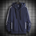 Men's striped hooded knit jacket