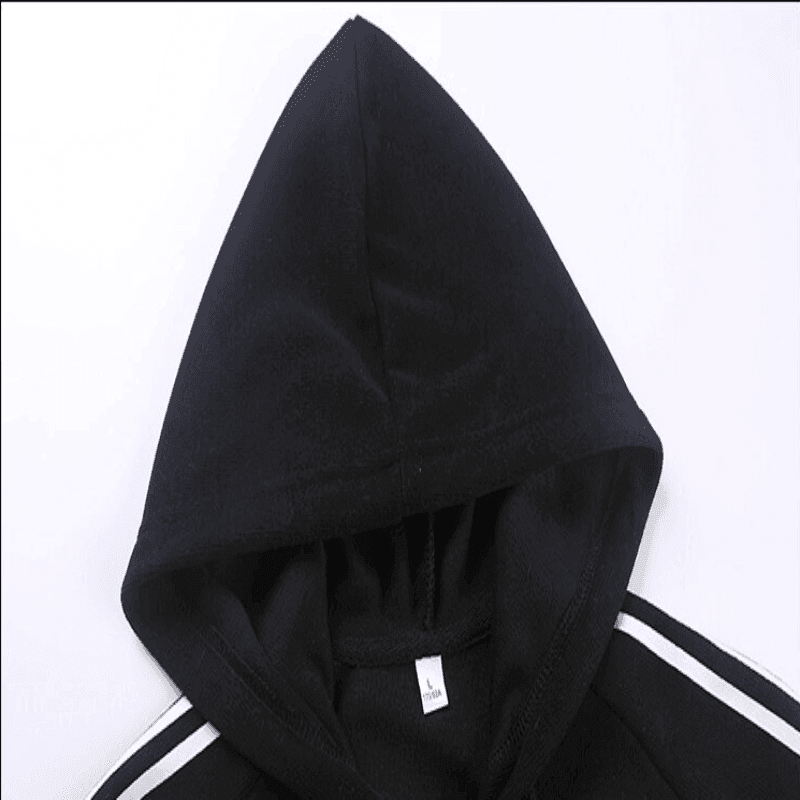 Men's striped hooded knit jacket