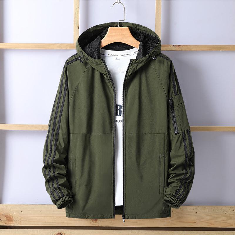 Men's hooded windbreaker sports jacket