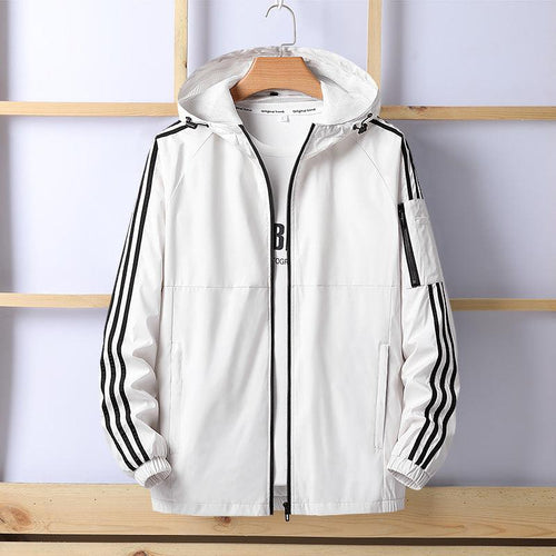 Men's hooded windbreaker sports jacketStore