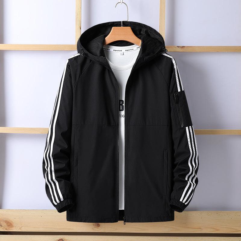 Men's hooded windbreaker sports jacket