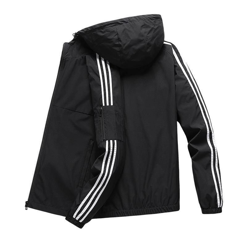 Men's hooded windbreaker sports jacket