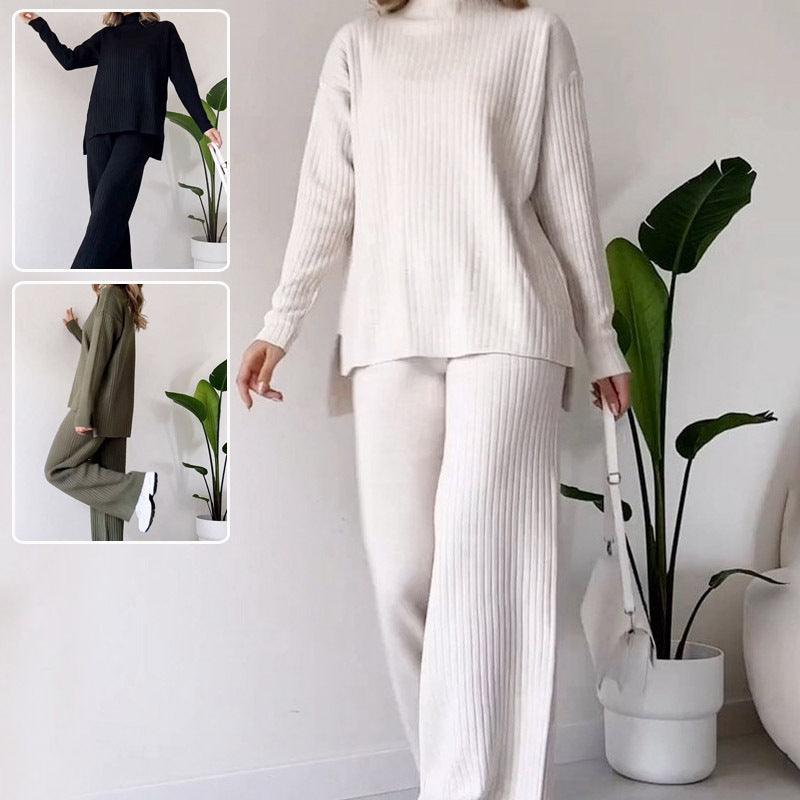 Women's knitted sweater and pants set