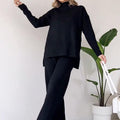 Women's knitted sweater and pants set