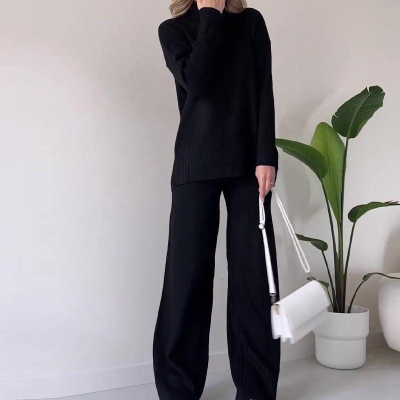 Women's knitted sweater and pants set
