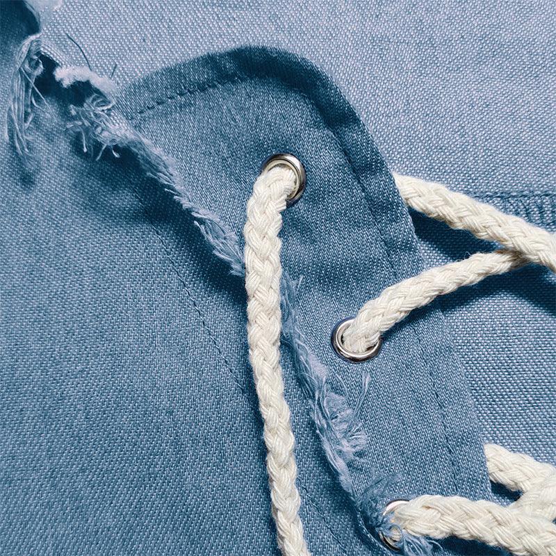 Men's short sleeve denim shirt