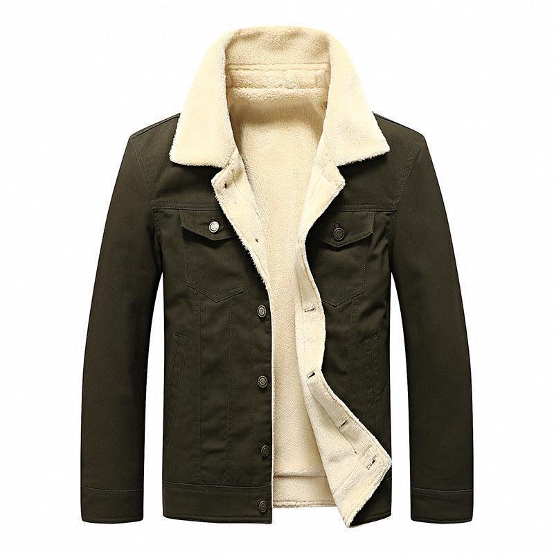 Men's fleece-lined denim jacket