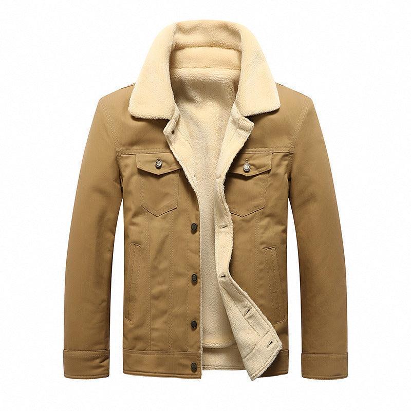 Men's fleece-lined denim jacket