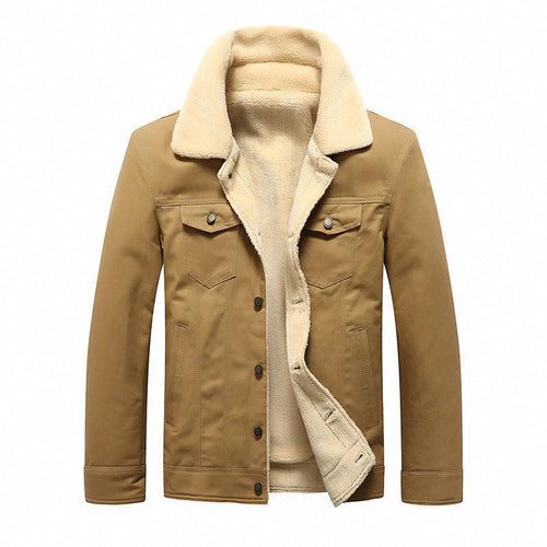 Men's fleece-lined denim jacket