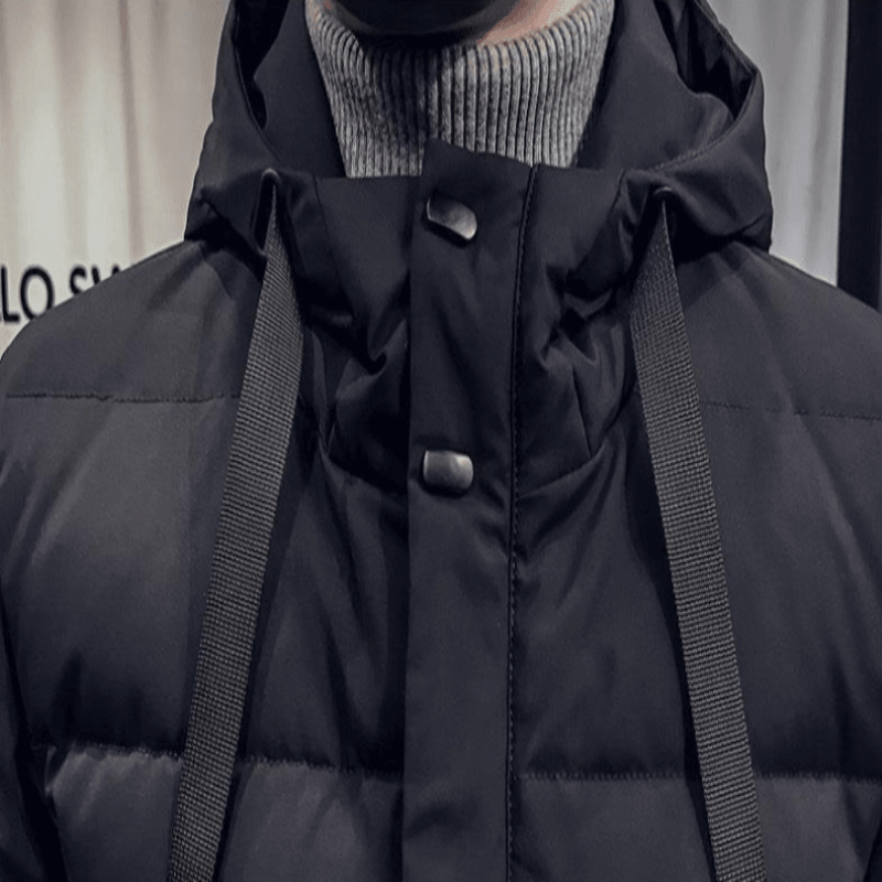 Men's mid-length hooded winter jacket