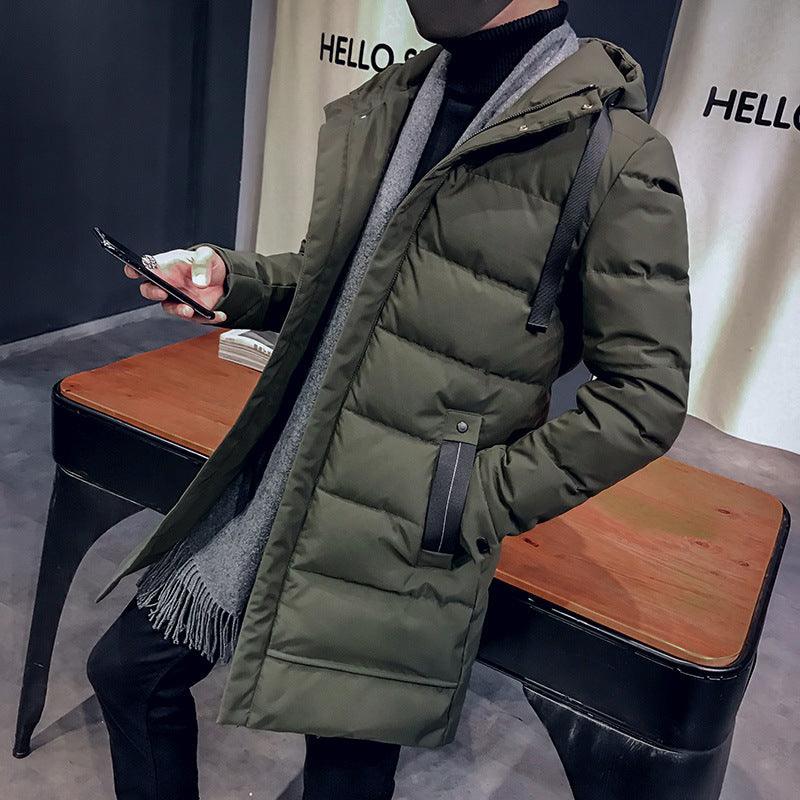 Men's mid-length hooded winter jacket