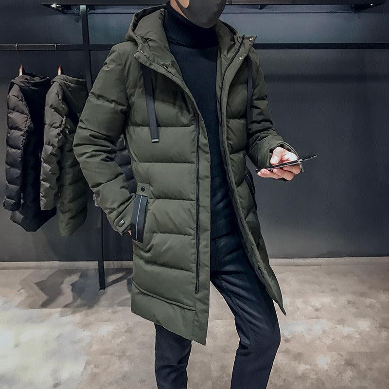 Men's mid-length hooded winter jacket