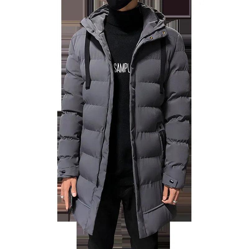 Men's mid-length hooded winter jacket