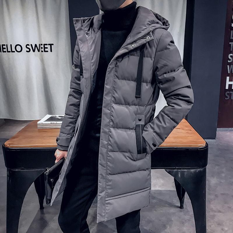 Men's mid-length hooded winter jacket