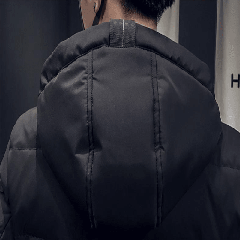Men's mid-length hooded winter jacket