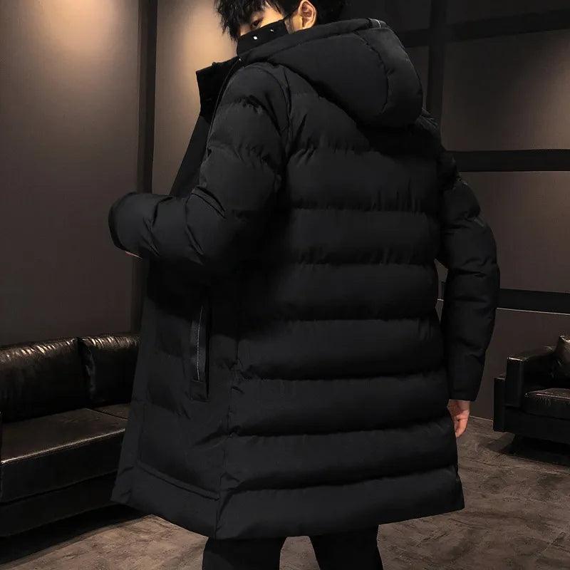 Men's mid-length hooded winter jacket