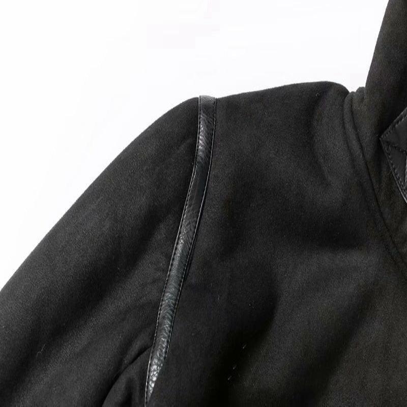 Women's faux suede winter jacket