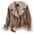 Women's faux suede winter jacket