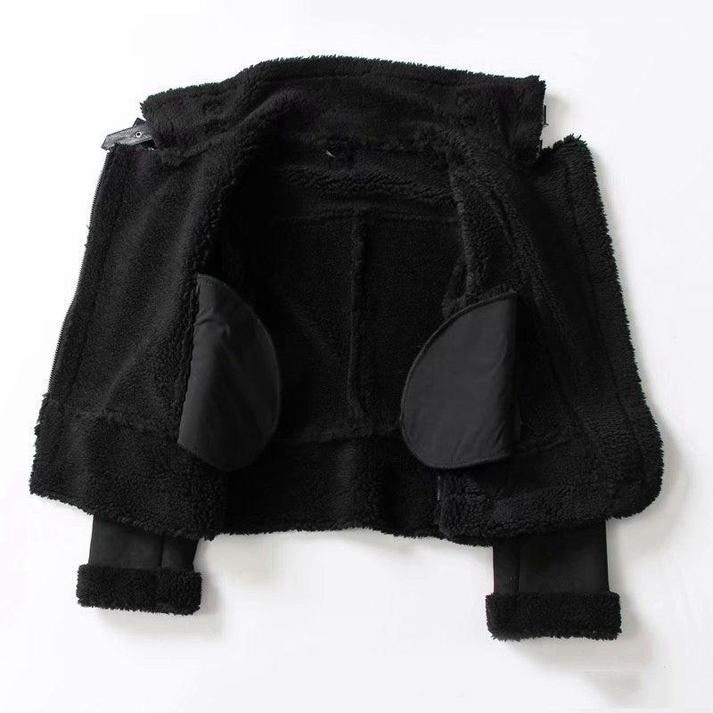 Women's faux suede winter jacket