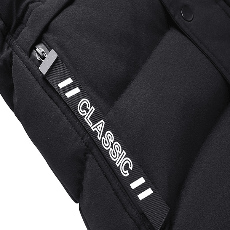 Men's winter padded jacket with detachable hood
