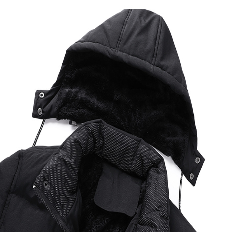 Men's winter padded jacket with detachable hood