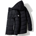 Men's winter padded jacket with detachable hood