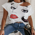 Women's face lips printed t-shirt