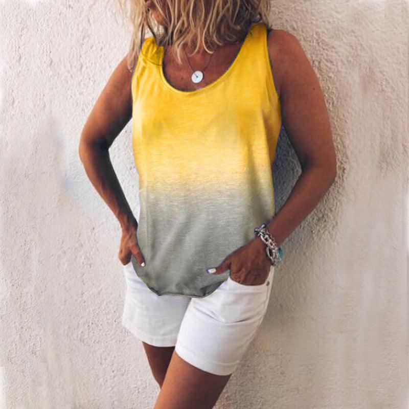 Women's rainbow gradient sleeveless tank top