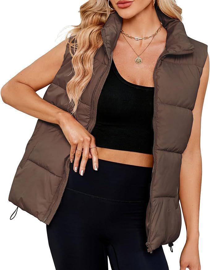 Women's Fashion Sleeveless Stand-Up Collar Padded Vest - Glooosy Store