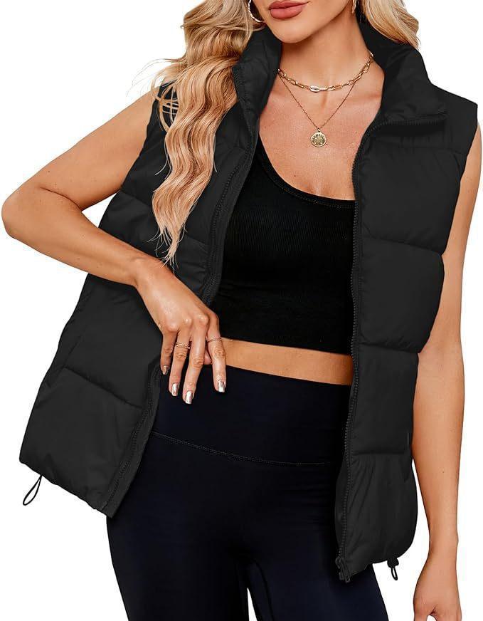 Women's Fashion Sleeveless Stand-Up Collar Padded Vest - Glooosy Store