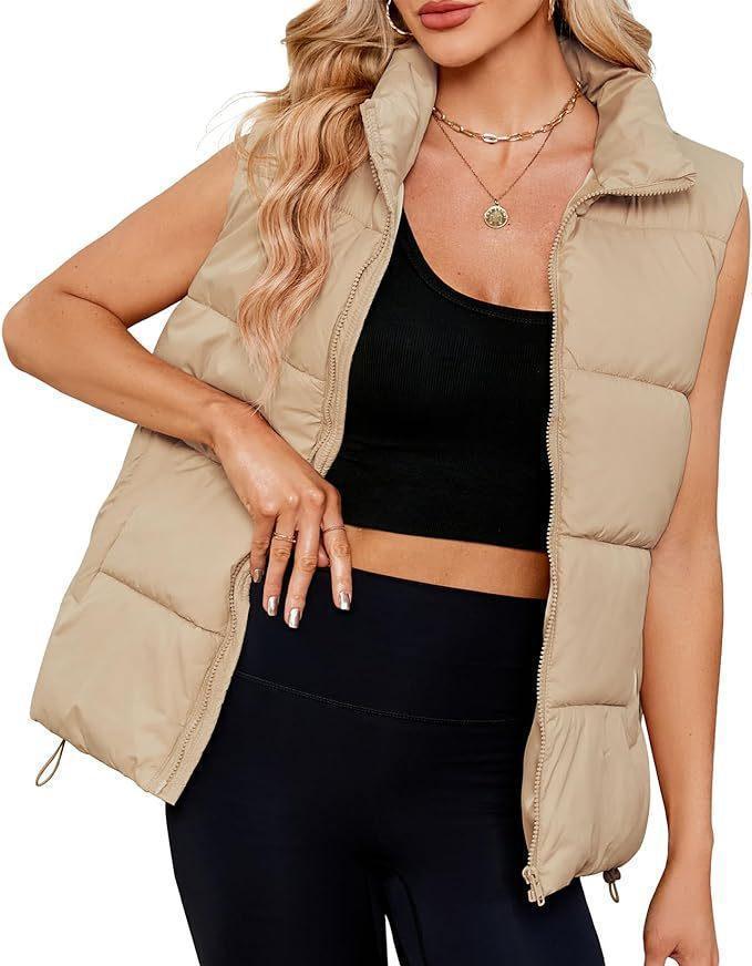 Women's Fashion Sleeveless Stand-Up Collar Padded Vest - Glooosy Store