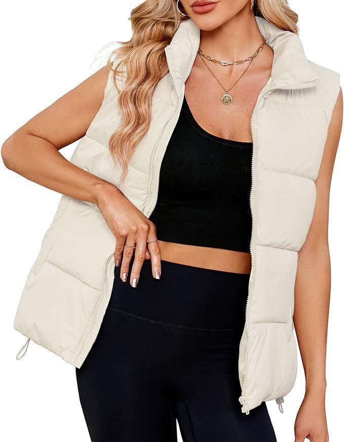 Women's Fashion Sleeveless Stand-Up Collar Padded Vest - Glooosy Store