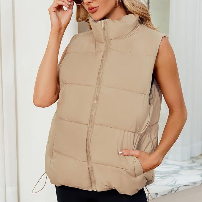 Women's Fashion Sleeveless Stand-Up Collar Padded Vest - Glooosy Store