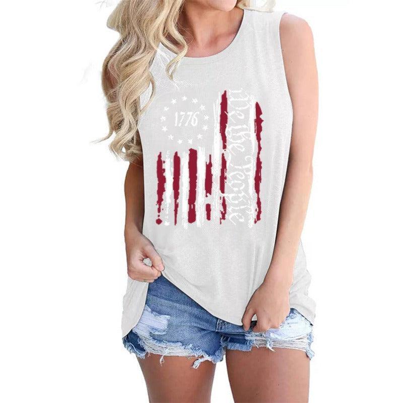 Women's USA flag sleeveless tank top