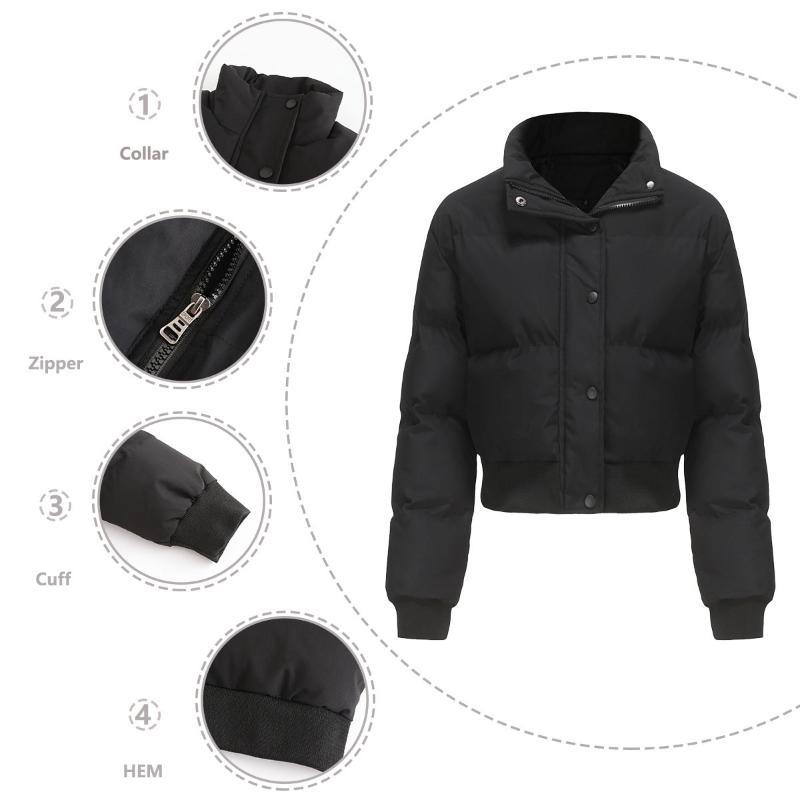 Women's short padded puffer jacket